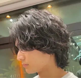 セミロング パーマ ヘアアレンジ メンズ fifth 石川 凪のヘアスタイル