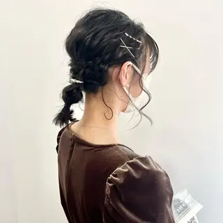 セミロング ヘアアレンジ HIROKO / 透明感暖色カラー🎀のヘアスタイル