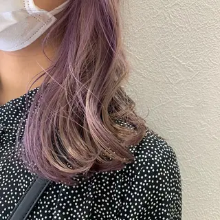 セミロング カラー hub hair レイヤー/透明感のヘアスタイル