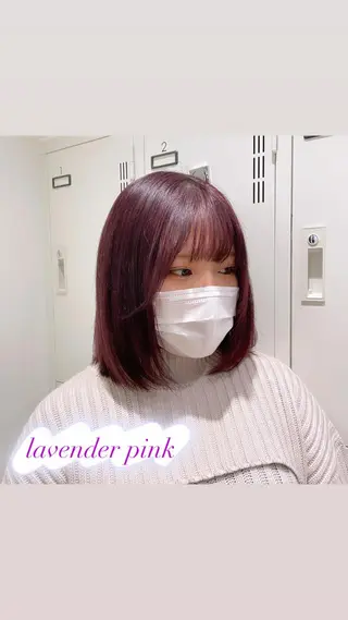 ミディアム カラー ピンクカラー🎀/ ミルクティー🍼花音のヘアスタイル