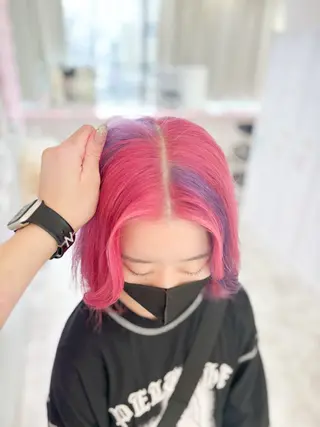 ミディアム カラー 艶髪ハイトーン/ ブロンド/Nagiのヘアスタイル