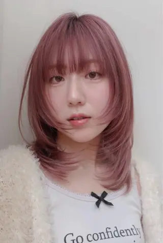 ミディアム カラー くびれヘア/髪質改善 はるのヘアスタイル