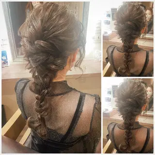 セミロング ヘアアレンジ 田井中 悠紀のヘアスタイル