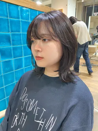 ミディアム カラー 竹内 柚子のヘアスタイル