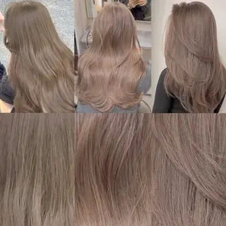 ロング カラー 艶ハイトーン‪‪🔆 ️️️安座間 希のヘアスタイル