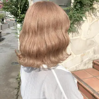 ミディアム カラー 🧸赤み消し🐾 ラベンダ/ミルクティのヘアスタイル