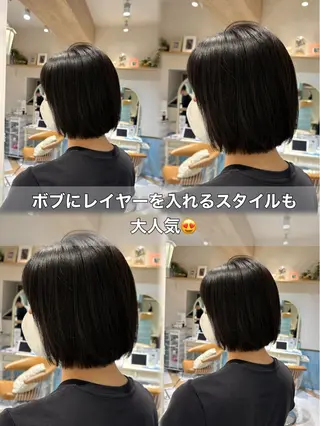 ミディアム 色気レイヤースタイル 洒落色気ヘアマサトのヘアスタイル