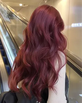 カラー パーマ 韓国風レイヤーカラー ライムのヘアスタイル