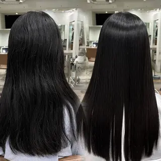 セミロング パーマ 縮毛矯正 特化生田のヘアスタイル