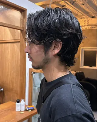 ミディアム パーマ メンズ 渋谷/原宿/メンズ/ コヤマトモヤのヘアスタイル