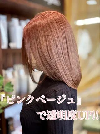 セミロング カラー 似合わせ✨透明感🫧 佐藤優斗のヘアスタイル