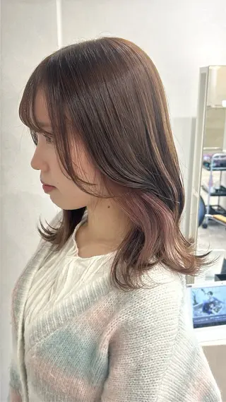 ミディアム カラー ヘアアレンジ ボブ /ニュアンス/ satomi🧸💖のヘアスタイル