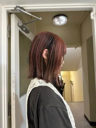 ミディアム カラー 竹中 彩音のヘアスタイル
