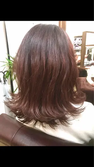 ミディアム カラー 白髪ぼかしハイライト バレイヤージュヤマトのヘアスタイル