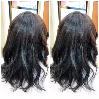 セミロング カラー 奈良崎 和弘のヘアスタイル