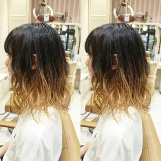 セミロング カラー パーマ ブリーチ・ハイトーン 特化🎉内山のヘアスタイル