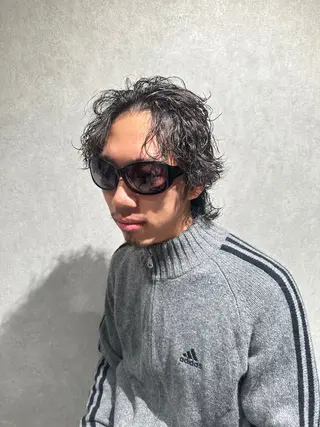 ミディアム パーマ ヘアアレンジ メンズ メンズヘア静岡 ✂︎Ryuheiのヘアスタイル