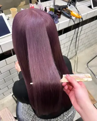 ロング カラー 🌷ラベンダーピンク 顔まわり🌷ねいろのヘアスタイル