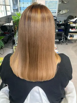 セミロング 髪質改善☺︎縮毛矯正 ふじい まりんのヘアスタイル