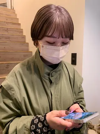 ショート カラー メンズ 落合希 Olivebeigeのヘアスタイル