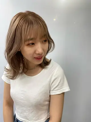 ミディアム カラー Pia ツボイ ケイタのヘアスタイル