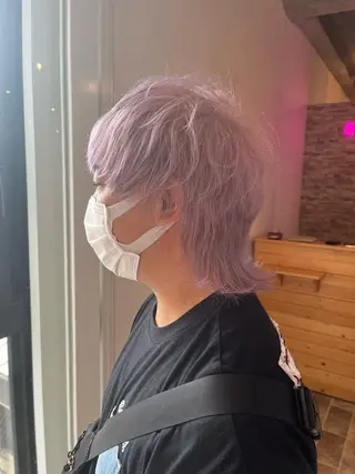 ショート メンズ ヘアカラー&縮毛矯正 STAR☆RIVERのヘアスタイル