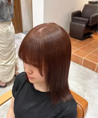 ミディアム カラー 暖色🍇/透明感/ 髪質改善/YUIKOのヘアスタイル