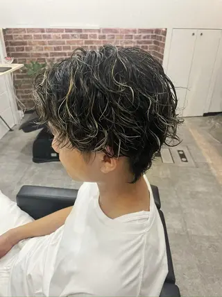 ショート カラー パーマ メンズ TETISS所属・💈メンズハイライト 南谷💈のヘアスタイル
