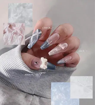 メンズ ネイル MINAMI໒꒱ Y2K、韓国ガーリーのネイルデザイン