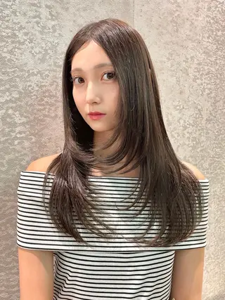 ロング 大宮🤍縮毛矯正 レイヤー🪽なるのヘアスタイル