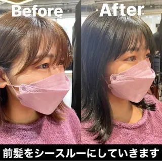 ミディアム ショート/脱白髪染め ☆宇﨑悠実のヘアスタイル