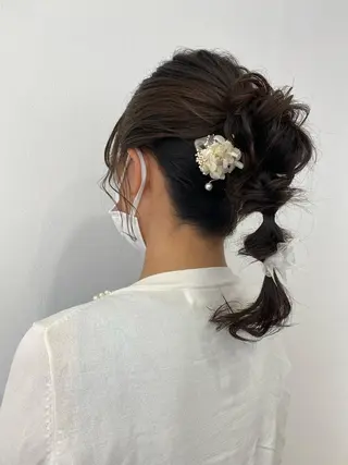 セミロング ヘアアレンジ 💫お呼ばれヘア💫 men's✨ともえ✨のヘアスタイル