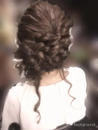 セミロング ヘアアレンジ しー ちゃんのヘアスタイル