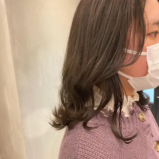 ミディアム 顔周りカット・相談 レイヤーも◎しずくのヘアスタイル
