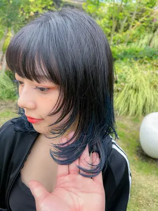 セミロング カラー 顔周りレイヤー/ボブ 銀座✨中野まさひろのヘアスタイル