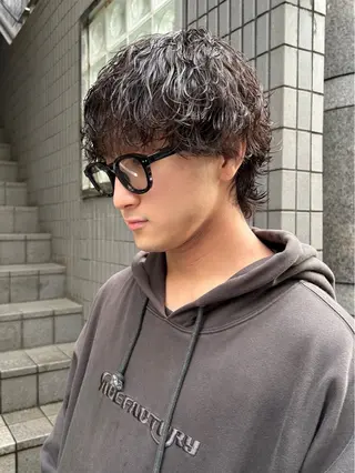 ショート パーマ メンズ FACE。 石川町のヘアスタイル