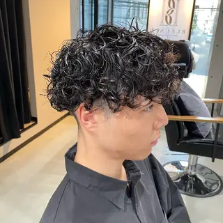 ショート パーマ メンズ 中崎町メンズパーマ/ シャドウ/山下拓実のヘアスタイル
