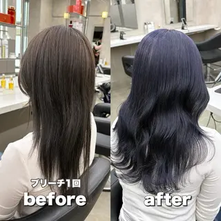 ロング 寒色/ベージュヘア ブリーチありMiOのヘアスタイル