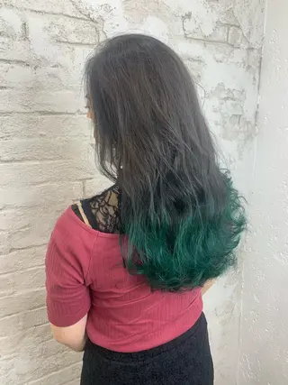 セミロング カラー 韓国ヘア✨グレージュ カラーasamiのヘアスタイル