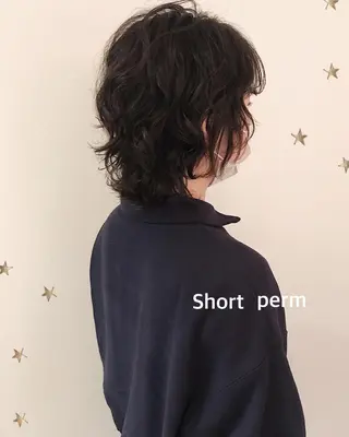 ショート パーマ 市川 千夏のヘアスタイル