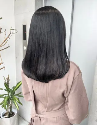 セミロング カラー パーマ ヘアアレンジ 透明感/オリーブ/ グレージュ/YUKAのヘアスタイル