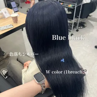 ロング カラー 暗髪🩶ラベンダー/ ブルー/ユウナ🤍のヘアスタイル