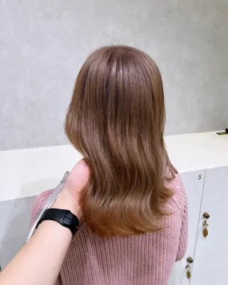 ミディアム カラー 韓国ヘア🇰🇷透明 感カラー/yui💞のヘアスタイル