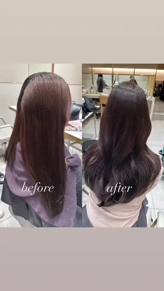 ロング 赤み消し透明感カラー 似合わせ前髪柴田礼空のヘアスタイル