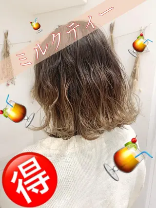 ミディアム カラー 学割 悟 韓国風艶髪縮毛矯正のヘアスタイル