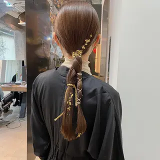 ロング カラー ヘアアレンジ ブリーチなしカラー/ 髪質改善/寺門束のヘアスタイル