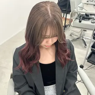 セミロング カラー REAL 心斎橋所属・ブリーチ/ベージュ /natsumiのヘアスタイル