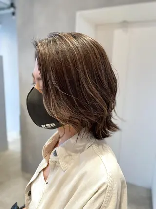 ミディアム カラー ハイトーン×レイヤー ／遠藤将太のヘアスタイル