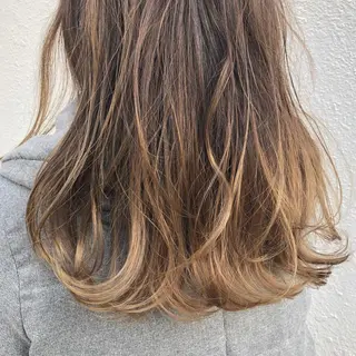 ミディアム カラー パーマ ヘアアレンジ 【白髪ぼかし 専門GBG】自由が丘のヘアスタイル