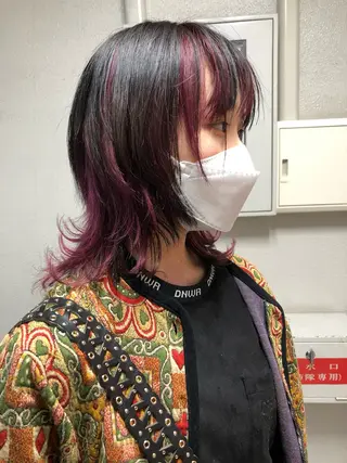 セミロング カラー シマオカイッセイ 個室サロンaceのヘアスタイル